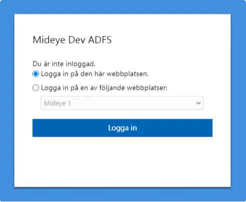 ADFS login portal — passwordless authentication with Mideye adapters