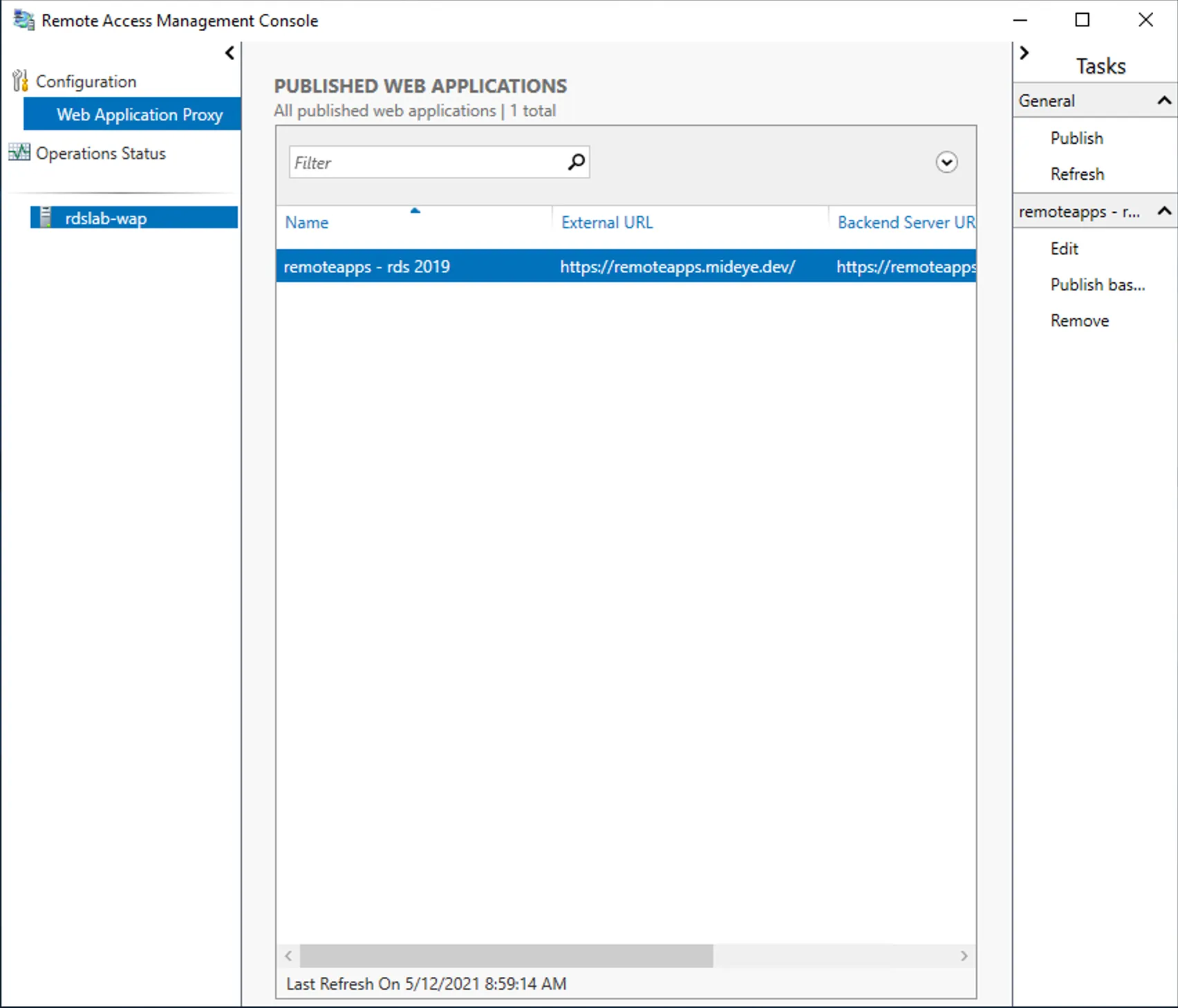 WAP — published web applications list