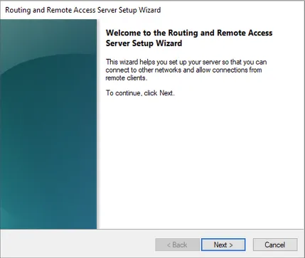 RRAS — configure and enable routing