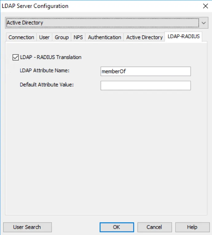 Mideye Configuration Tool LDAP-RADIUS Translation tab with memberOf attribute configured