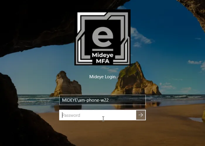 The Mideye tile with the user name.