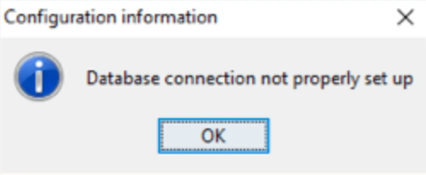Database not configured
