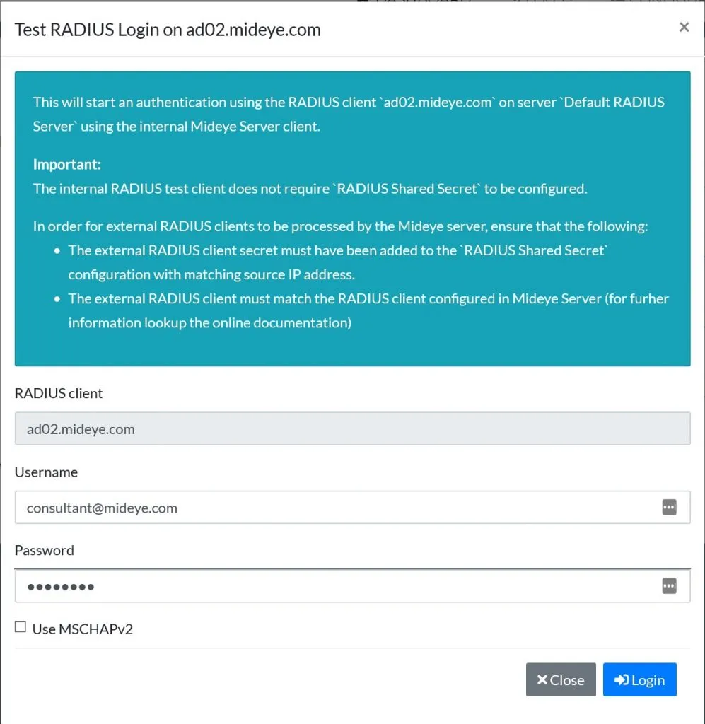 VPN client login screen where user enters username and password for Assisted Login