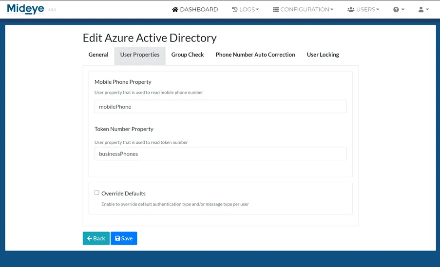 Select that property to be used from Entra ID to read mobile phone and tokennumber.